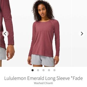 Lululemon Emerald Long Sleeve wash NWT